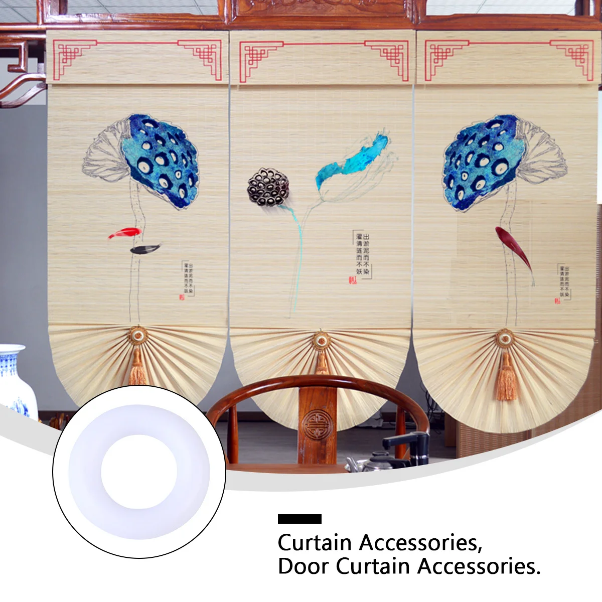 

800Pcs Roman Curtain Rings Folding Circles Smooth Sliding Window Drapes Hanging Accessories Curtain Rings
