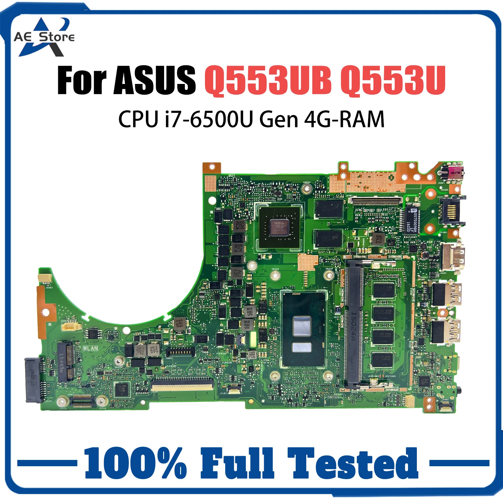 

Q553UB Mainboard For ASUS Q553UB Q553U Q553UB Laptop Motherboard With i7-6500U CPU GT940M-V2G 4GB RAM Fully Tested OK