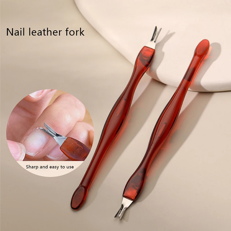 1Pcs Cosmetic Nail Art Tool Dead Skin Fork Trimmer Peeling Knife Cuticle Remover Salon Cuticle Pusher Repair Nails Removal Fork