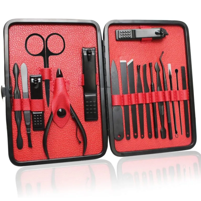 

18 PCS Stainless Steel Manicure Pedicure Kit Manicure Set With Leather Case For Travel Portable Travel Nail Manicure Tool Set