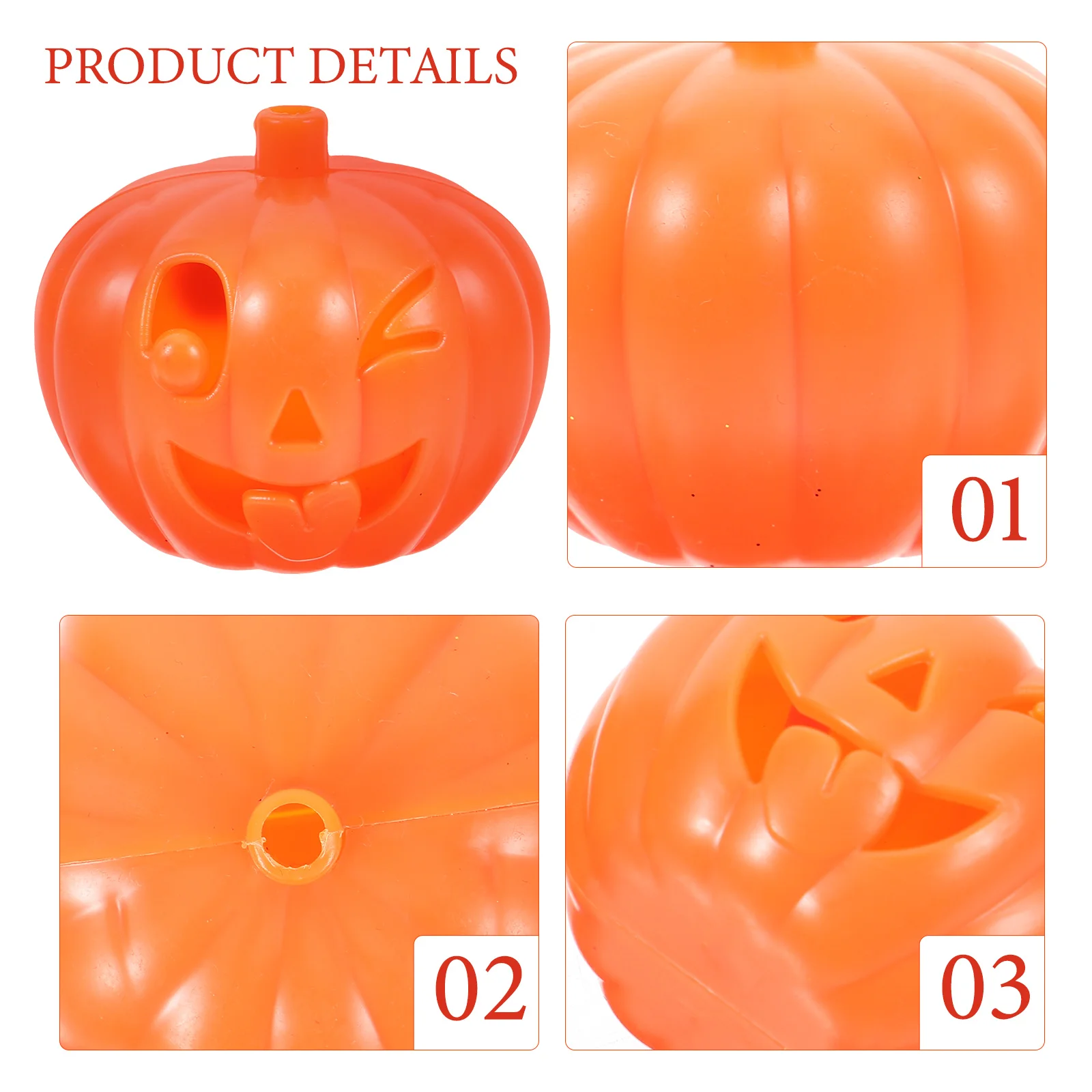 

20 Pcs Pumpkin Lamp Shell Accessories Safe Decorative Halloween Party Festival Supplies LED C Warm Night Scary Face Creative