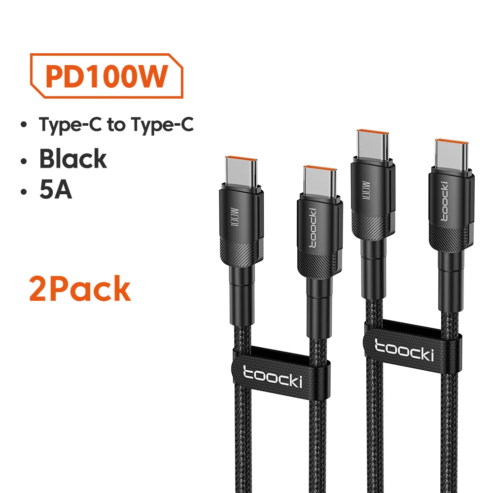 Toocki 100W Type C naar USB C-kabel PD 3.0 snel opladen 4.0 Snel opladen Type C naar Type C voor Macbook Samsung Xiaomi