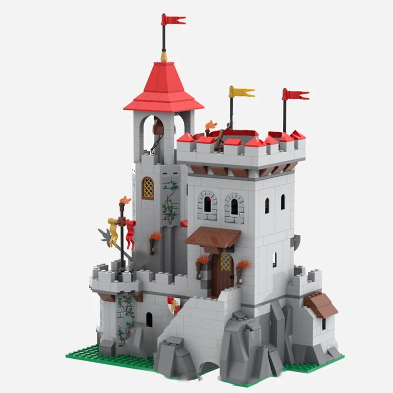 736PCS European Medieval Street View Riverside Outpost Castle model creative ideas Retro child Toy Birthday Gift blocks MOC-7946