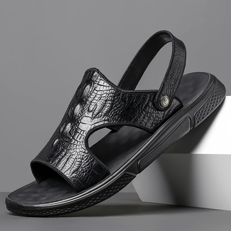 Men Alligator Pattern Sandals Summer Casual Shoes Beach Sandals Men Sandalias Hombre Outdoor Roman Style Water Sneakers