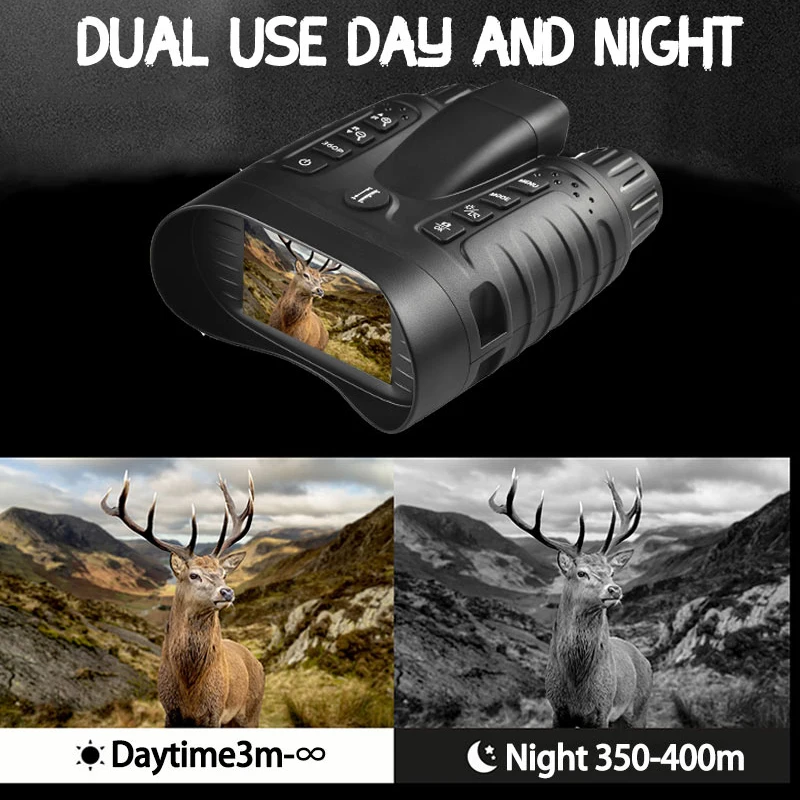 NV2185 Plus 4K Head Mounted Night Vision Ultra HD Video Camera IR & Flashlight Day Night Digital Binoculars For Hunting