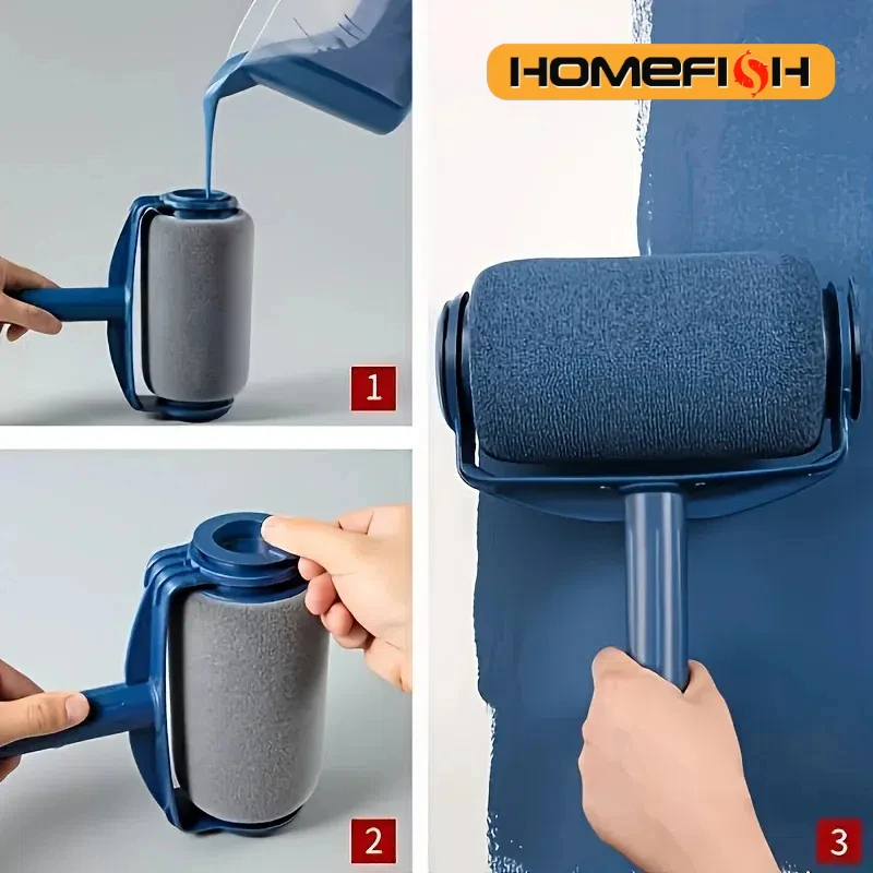 قطعة واحدة من فرشاة الطبل الكبيرة ذاتية التحضير - فرشاة طلاء جدران لطلاء اللاتكس وإكسسوارات الطلاء