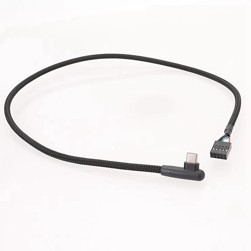 USB 9Pin To Type C Cable For Computer Motherboard Anti Shielding Mesh Line Enhances Stability And Speed 60CM