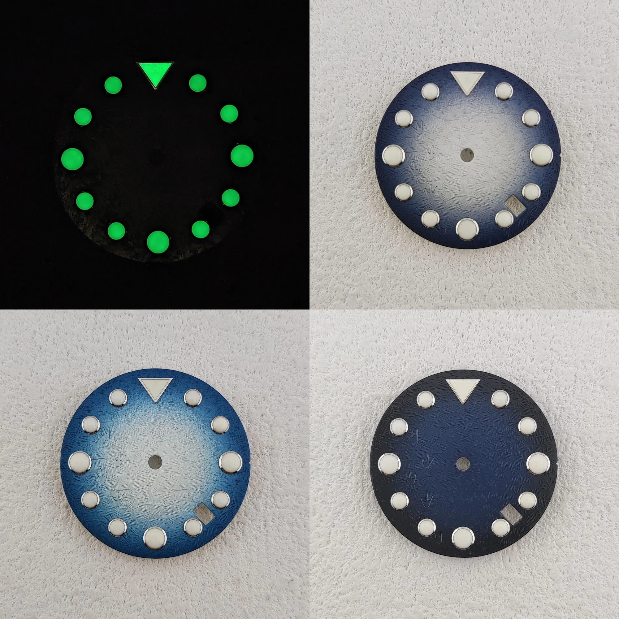 Custom logo NH35 dial modification matte texture fits NH35/NH36 movements green Luminous watch dial accessory Diameter 28.5mm ﻿