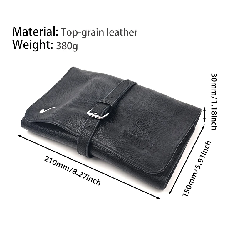 Brand Large Capacity First Layer Cowhide Pipe Pouch, Essential Storage for Pipe Smokers