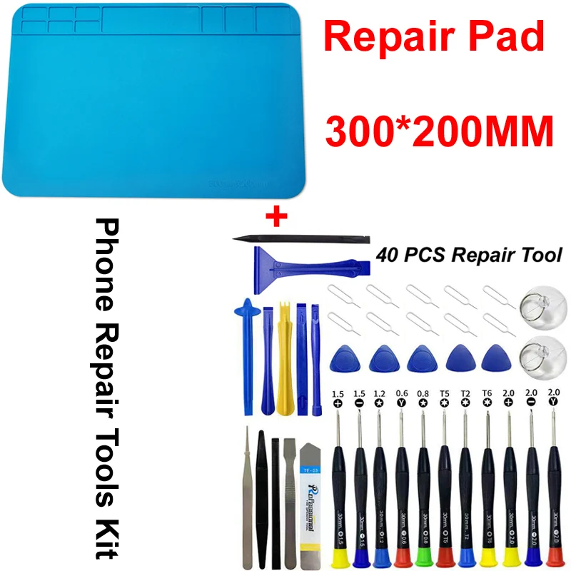 Repair Pad Insulation Heat-Resistant Soldering Station Silicon Mat Work Mobile Phone Repair Screwdriver Tools Kit