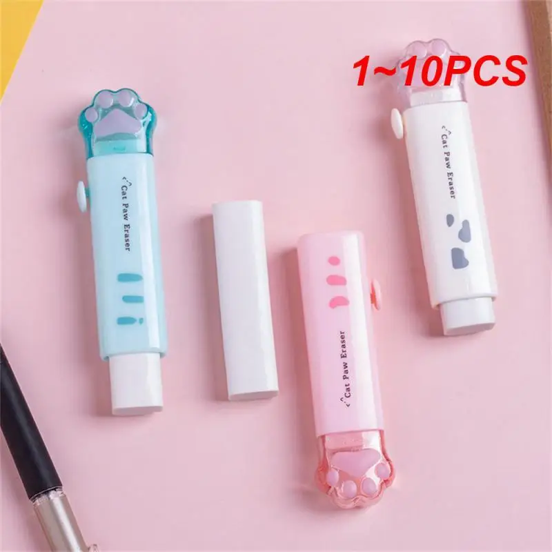 

1~10PCS Push-pull Cat paw cute eraser girl pencil eraser student rubber Cartoon pen eraser children school supplies prizes