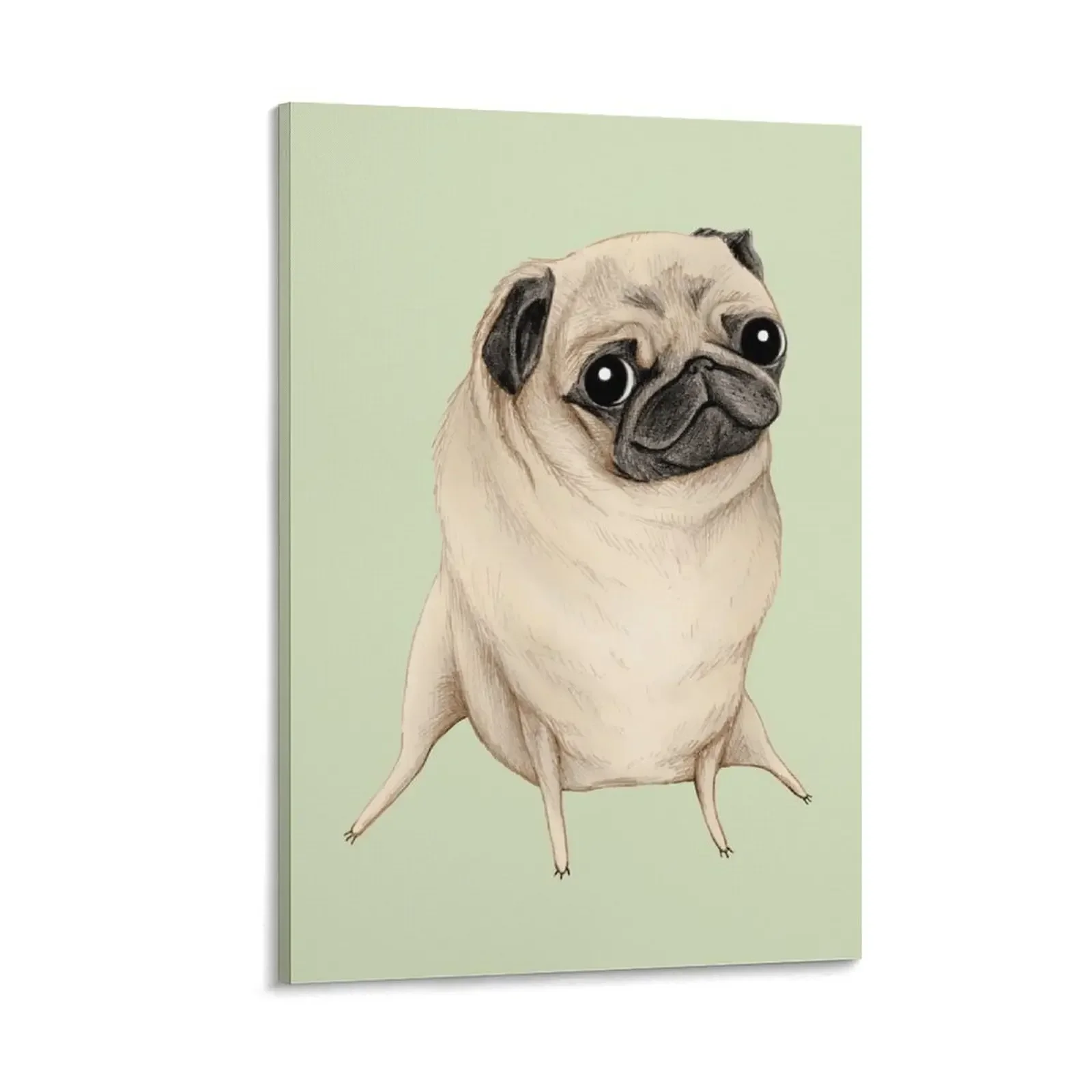 

Sweet Fawn Pug Canvas Painting room decors aesthetic canvas wall art korean room decor