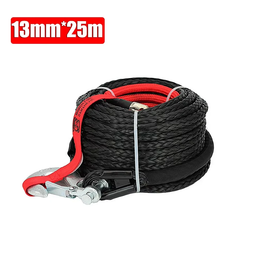 Off Road Vehicle Traction Rope Winch Rope Polymer Trailer Tool Nylon Hook Winch Rope 13 mm * 25 m