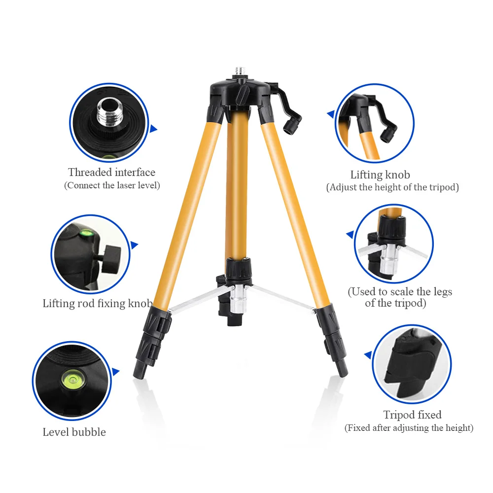 Imagem -03 - Suporte de Altura Ajustável Nível Laser Tripé Revestimento Anti-corrosão Alumínio Stand Tool Adaptador 1.2 m 1.5m