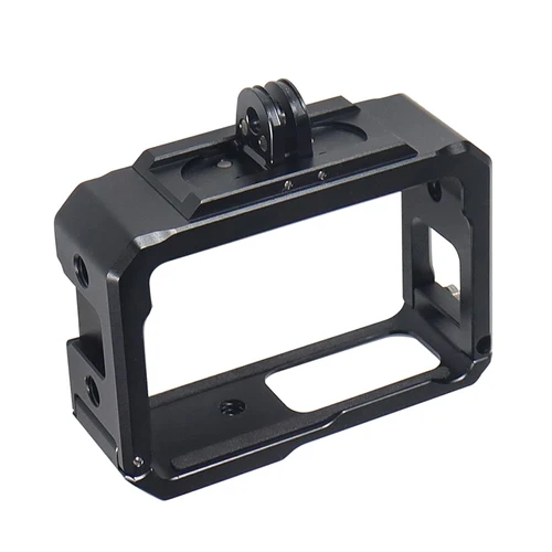 Imagen 2 del producto Marco de jaula de Metal para cámaras Insta360 One R/RS con zapata fría para micrófono de luz LED, carcasa de jaula Vlog, funda protectora de borde