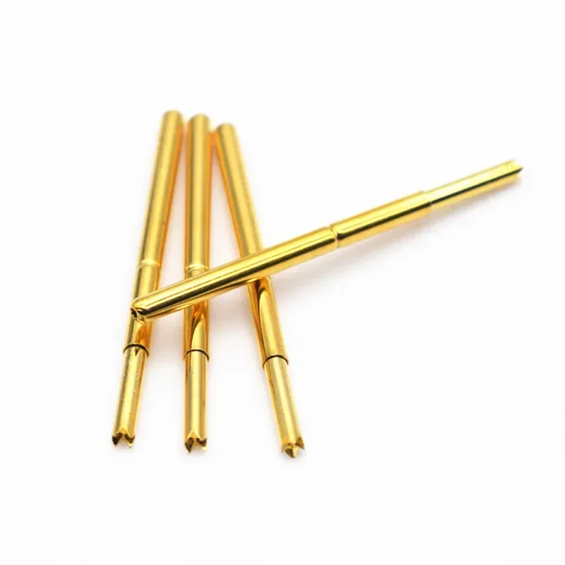 100PCS Gold Plated PA125-Q1 Four-jaw Plum Blossom Head Brass Test Needle Needle Tube 2.02MM Length 33.35mm Spring Test Pin