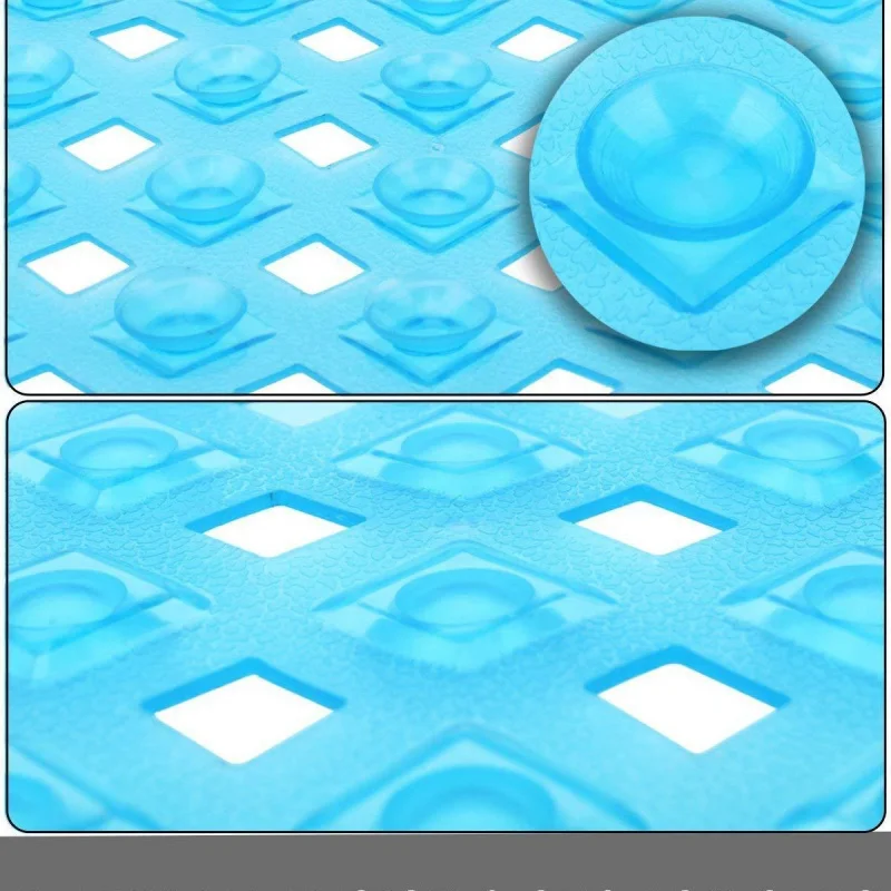 Home bathroom anti slip mat with diamond shaped leaky hole bathtub mat  suction cup PVC floor   foot mat