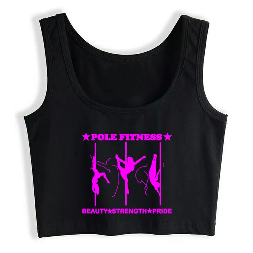 Beauty Strength Pride Design Pole Dancing Training Crop Top Pole Dancer Fitness Workout Sexy Tank Top Girl's Gym Cotton Camisole