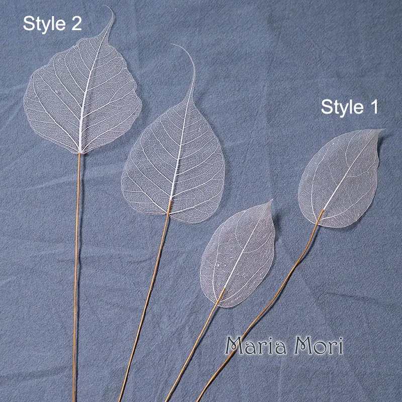 Home Decoration Lucency Leaves Natural Leaf Vein Immortal Artificial Flowers Wedding Table Decoration Wire Stem