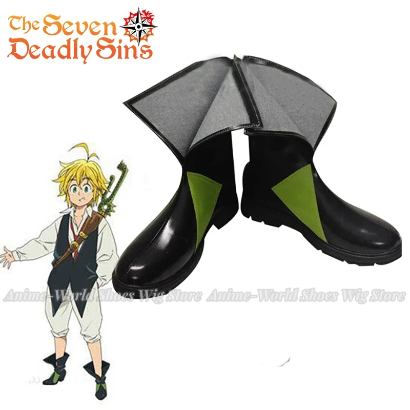 

Обувь для косплея Meliodas, аниме, вечерние ботинки из искусственной кожи для Хэллоуина, индивидуальный заказ для взрослых, мужчин и женщин