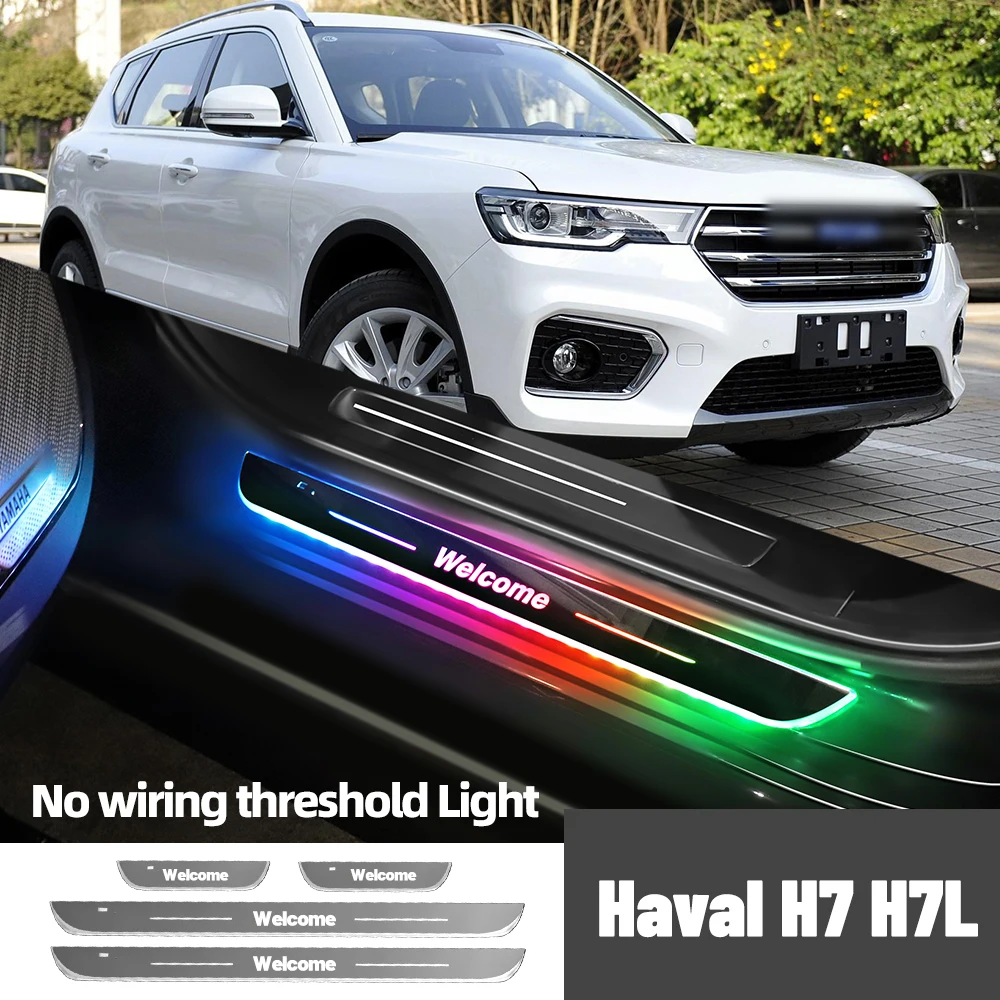 

For Great Wall Haval H7 H7L 2015-2018 2016 2017 Car Door Sill Light Customized Logo LED Welcome Threshold Pedal Lamp Accessories