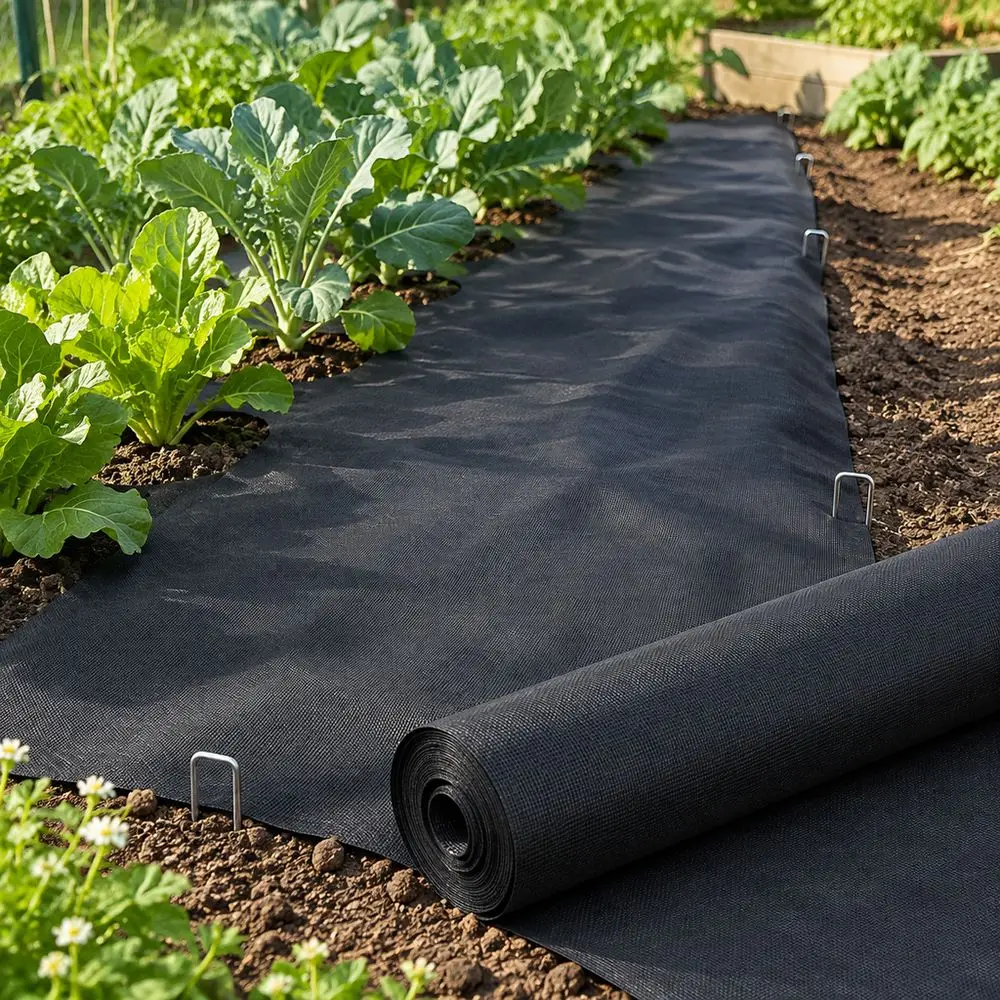 Landscape Fabric Weed Barrier Fabric PP Woven Material Black Garden Mulch Fabric Heavy Duty Heavy Duty Ground Cover