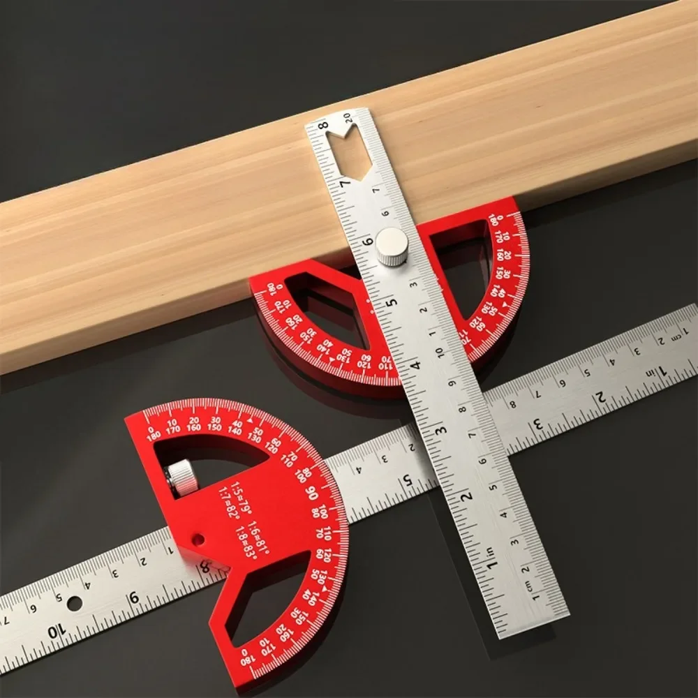 Angle Ruler Protractor tool for Carpenters with 0-180 Degrees Measuring Woodworking Tools Adjustable Construction Protractors