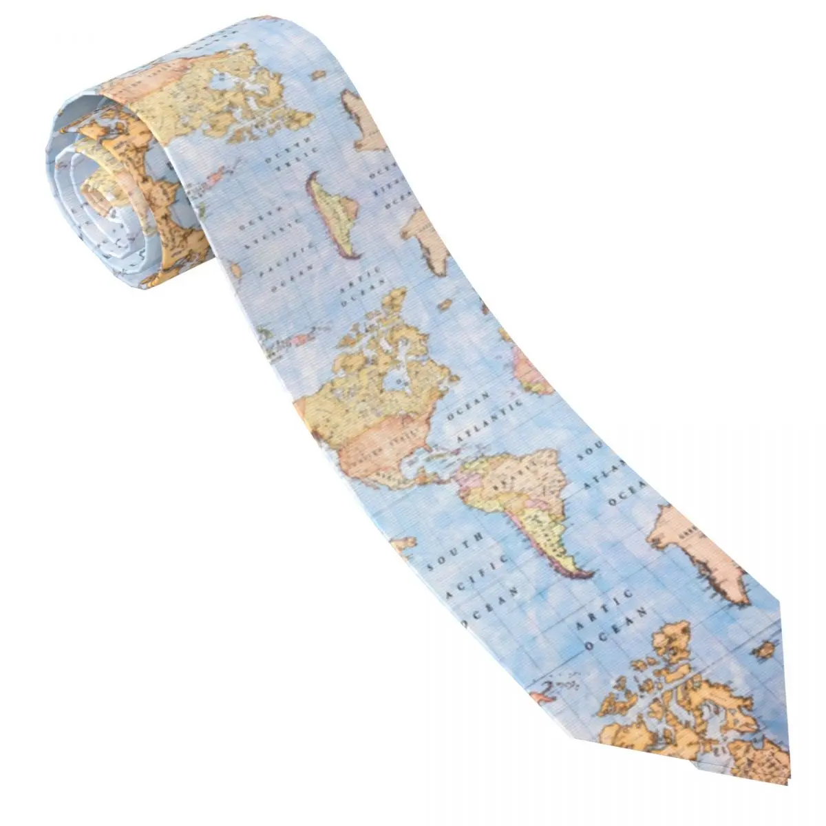 New Oil Painting Tie Map Print Fashion Wedding Party Neck Ties Novelty Casual Neck Tie For Men Custom Collar Tie Necktie Gift