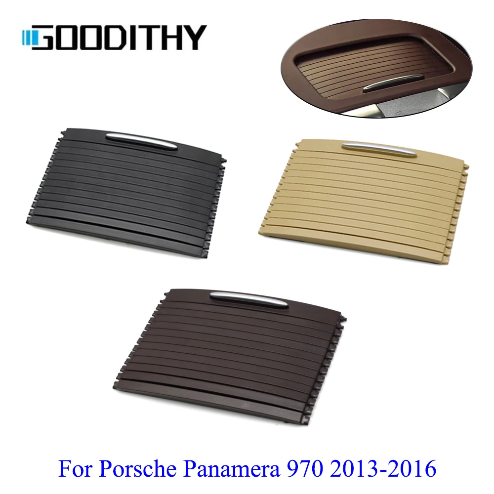 Car Center Armrest Box Console Cup Holder Slide Cover Rolling Shutter Trim For For Porsche Panamera Executive (970) 2013-2016