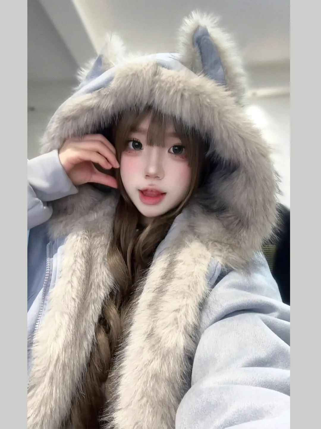 الكورية Sle رقيق لطيف الأذن أسفل Jaet المرأة شتاء جديد على الوجهين ارتداء مكافحة الشيخوخة صغيرة الحجم القطن ملابس خارجية #5