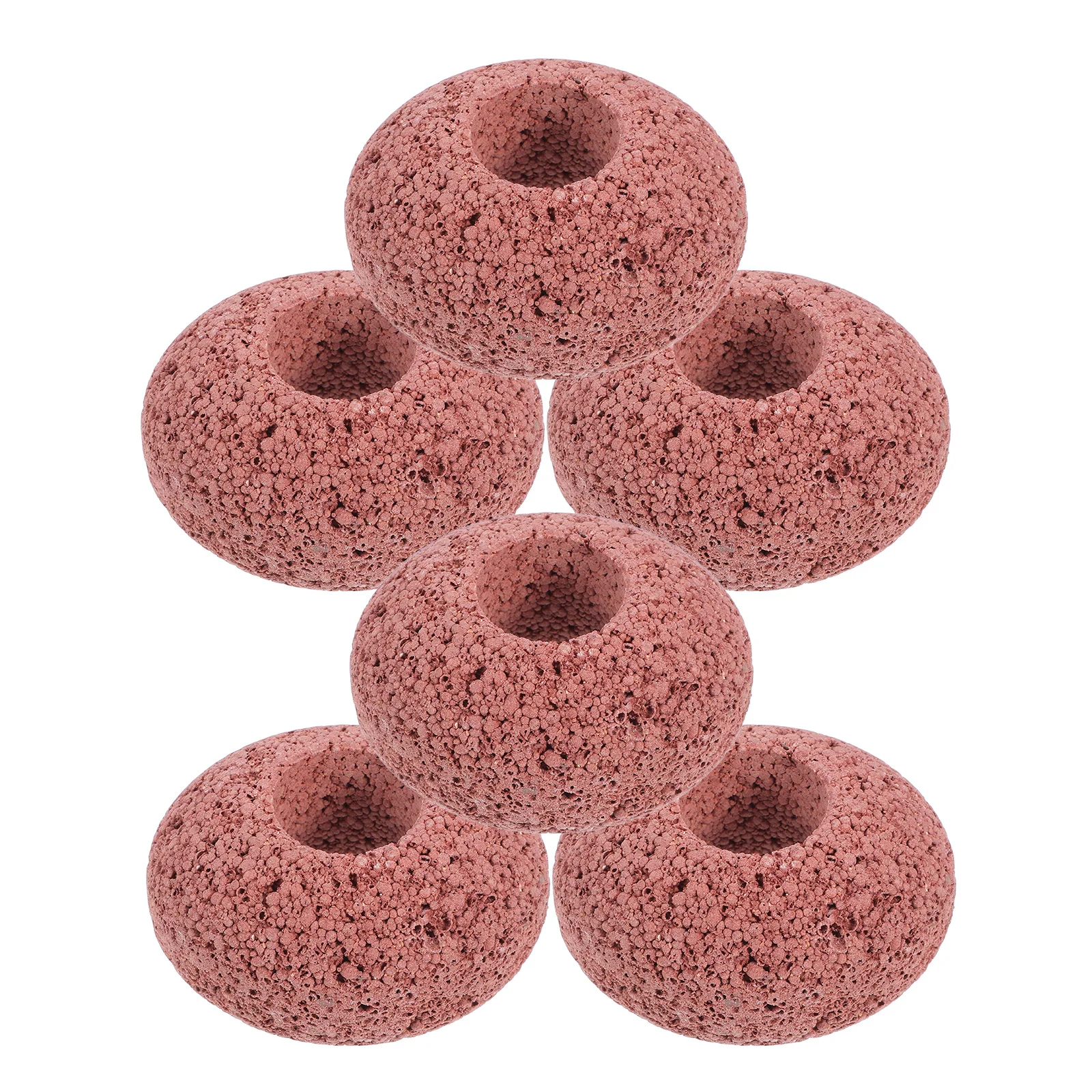 

6Pcs Volcanic Stone Planting Ring Base for Aquarium Fish Tank Rock Decor with Single Hole Design Ideal Habitat and Landscape