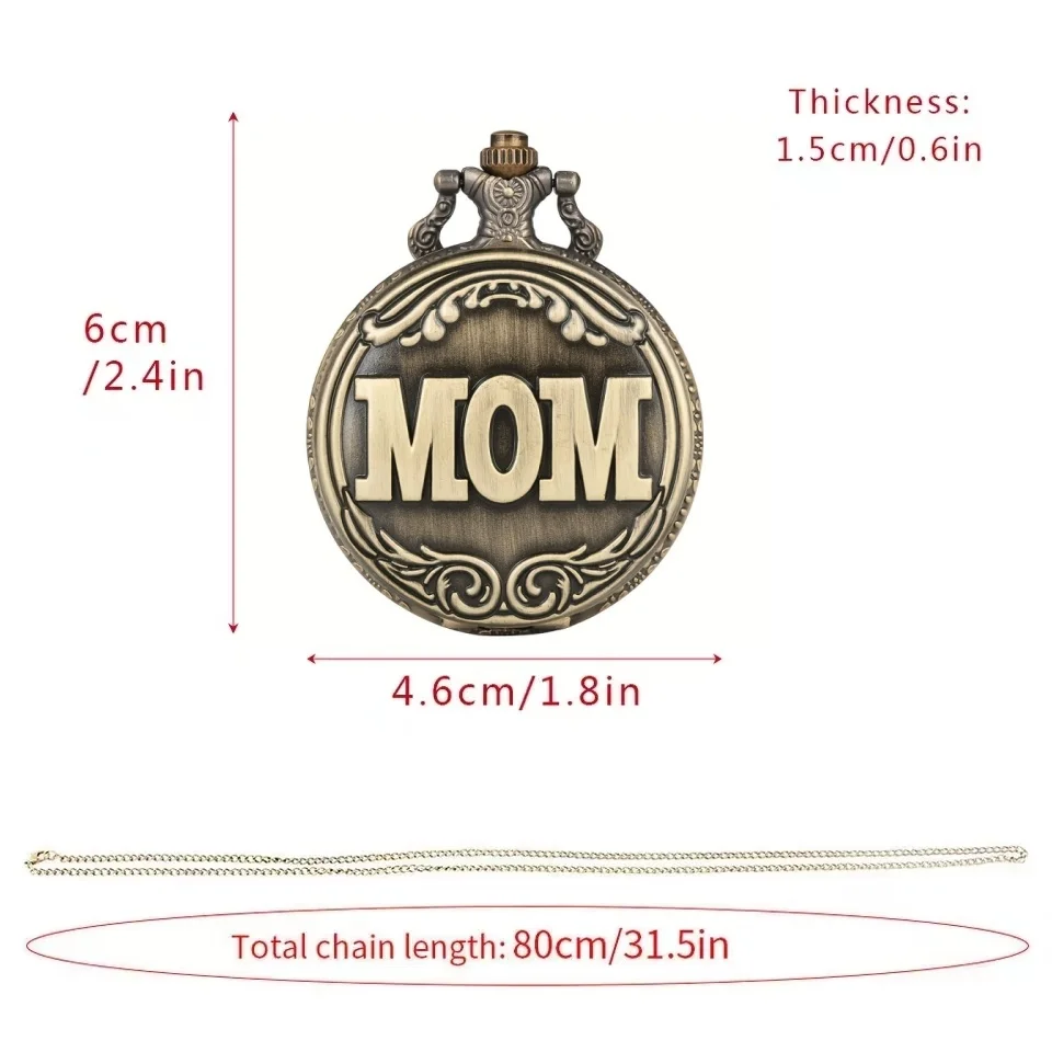 นาฬิกาควอทซ์สีบรอนซ์สไตล์วินเทจได้รับการออกแบบมาสำหรับคุณแม่เป็นของขวัญวันเกิดนาฬิกาห้อยกุญแจแบบวินเทจ