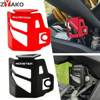 For Ducati MTS1100 Multistrada 1200S GT 1260 Monster 696 821 DesertX Motorcycle Rear Brake Fluid Reservoir Guard Cover Protector
