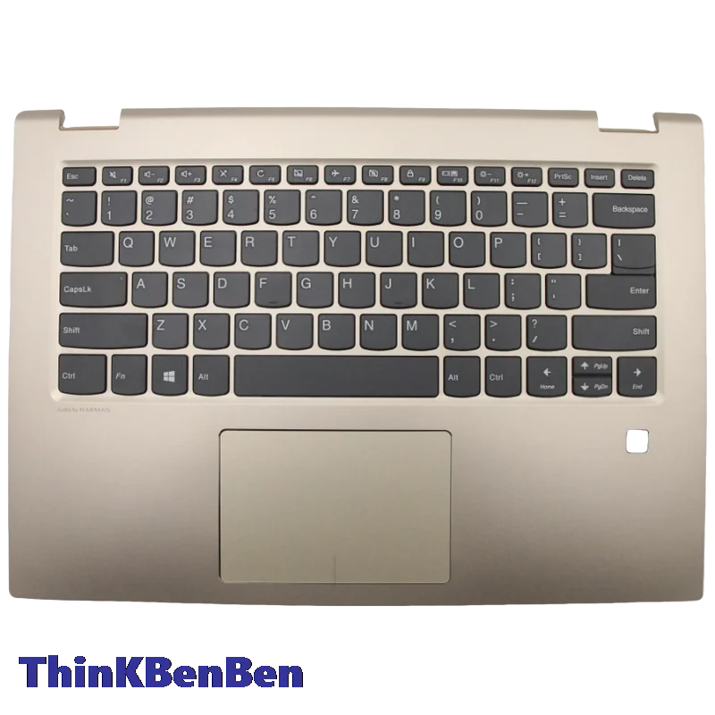 US English Keyboard Golden Upper Case Palmrest Shell Cover For Lenovo Ideapad Yoga 520 14 14IKB Flex 5 1470 5CB0N67481