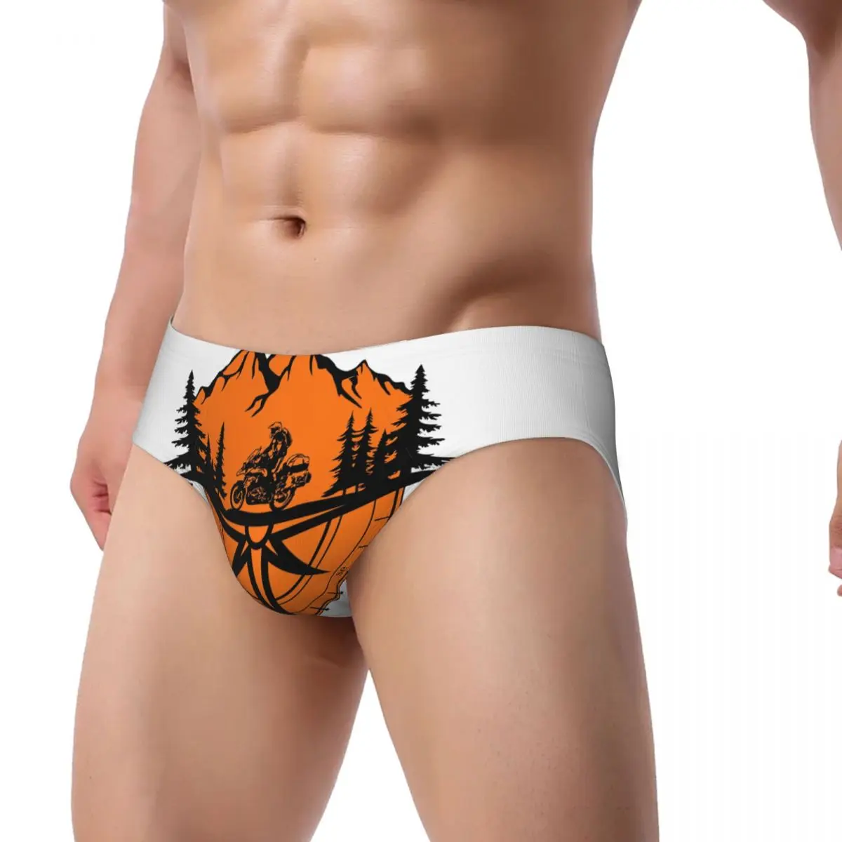 Custom Men's Mountain Adventure GS Motorbike Compass Explore Panties Underwear Male Breathable Briefs Underpants