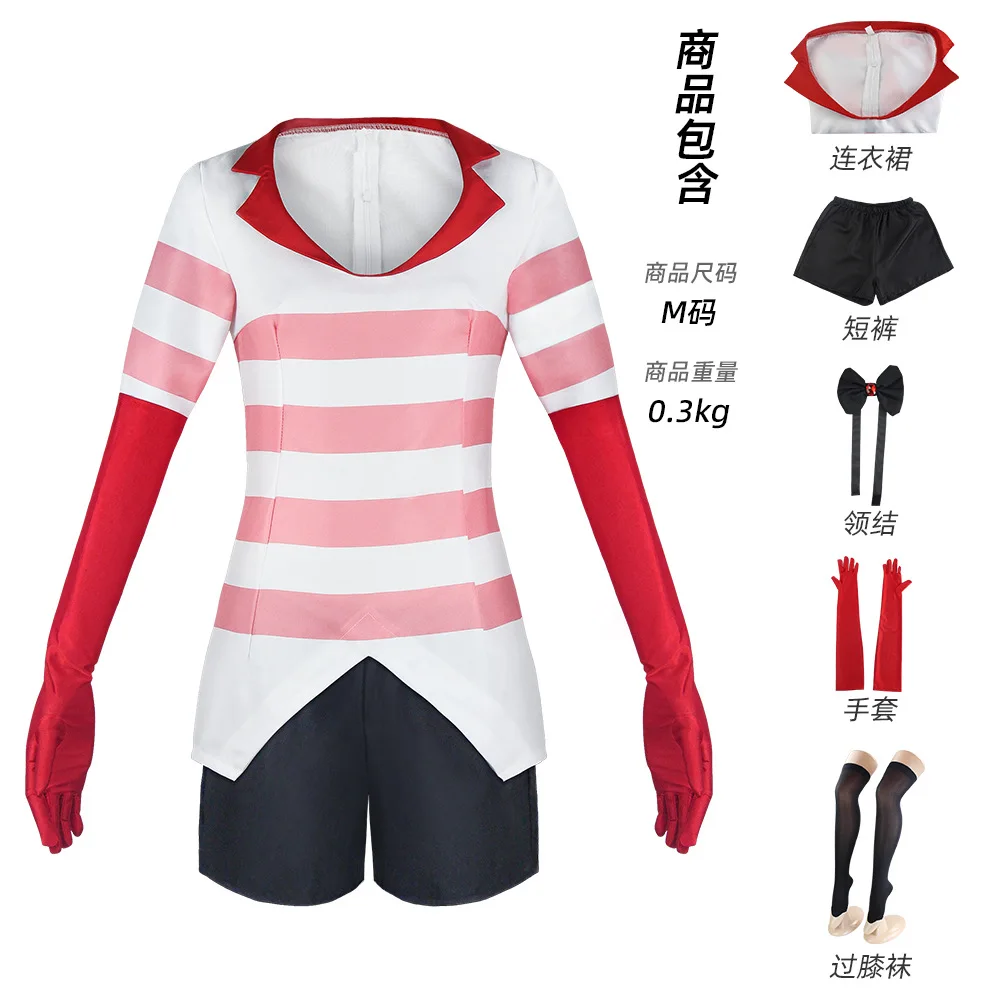 Hazbin Hotel Cosplay Costume Dress Sweatshirt with Glove Women Suits Halloween Outfits