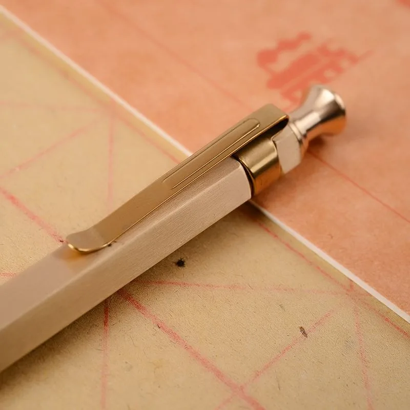 Luxury Heavy Brass Ballpoint Pen Bolt Action Signature Pen for School Office Writing Black Refill Stationery Xmas Birthday Gift