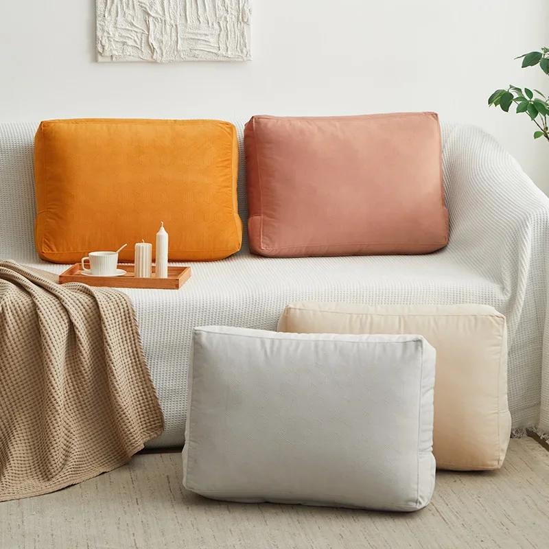 Rectangular Sofa Pillowcase Back Cushion Cover Fleece Fabric Home Nordic Living Room Decorate Lumbar Pillow Case Unstuffed