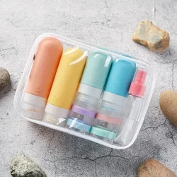 16 pz/set bottiglie riutilizzabili da viaggio vuote crema liquida lozione Shampoo tubo Gel doccia contenitore per trucco in Silicone strumenti portatili