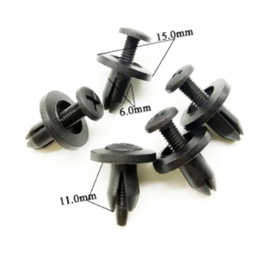 

20Pcs Car Bumper Fender 6mm Hole Plastic Rivets Fastener Screw Car Door Trim Panel Retainer Fastener Clips Car Accessories