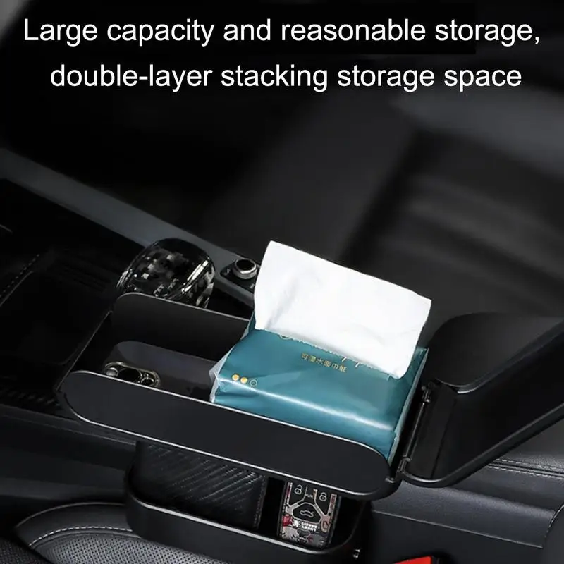 Armrest Storage Box For Car Seat Organizer Tissue Box Center Console Container Box Car Console Organiser Box Comfortable Armrest