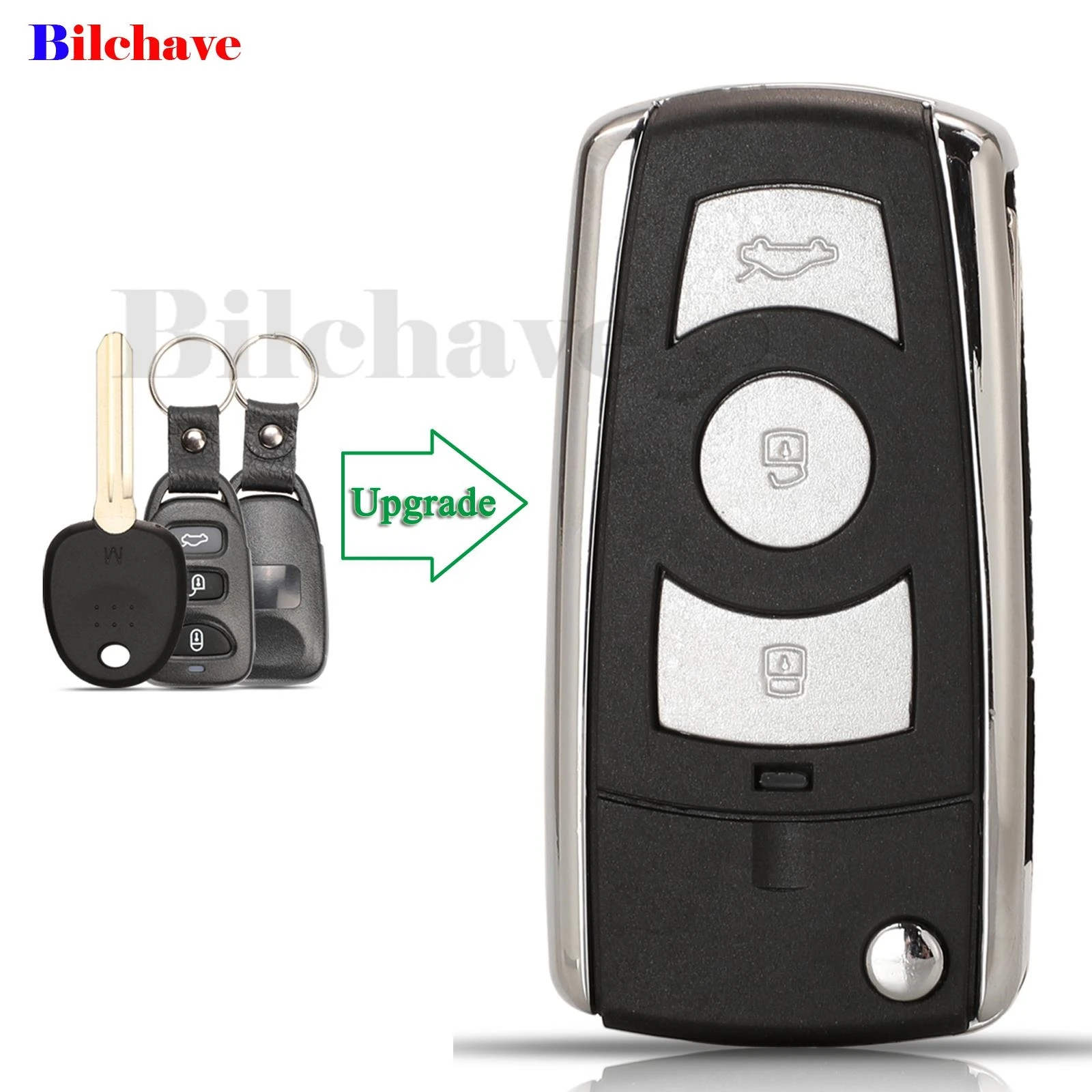 

jingyuqin Modified For Hyundai Coupe Tucson Elantra Accent Santa Fe i10 For Kia Flip Remote Key Shell Case Fob 3Button