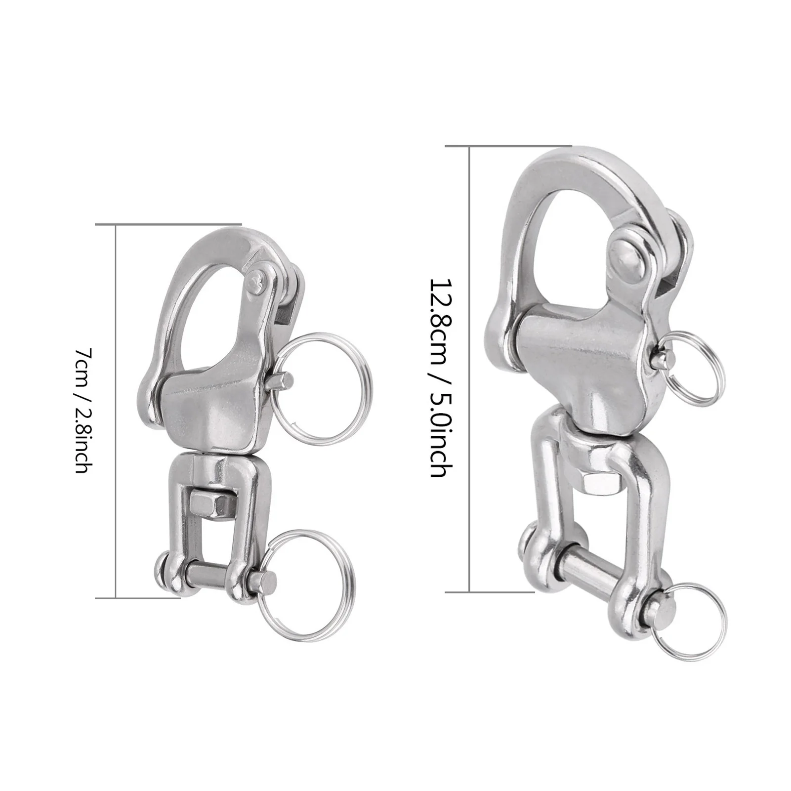 316 Stainless Steel Jaw Swivel Snap Shackle for Sailboat Spinnaker Halyard Swivel Snap Shackle Snap Shackle