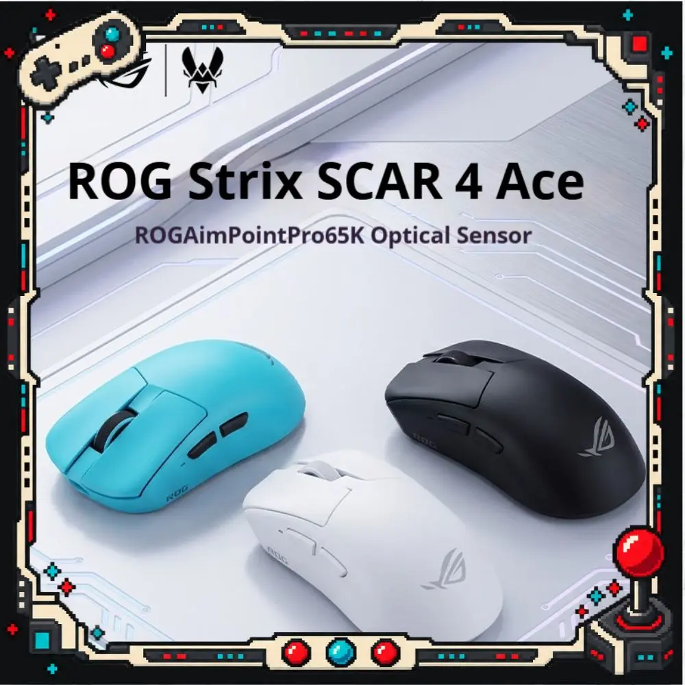 ROG Gladius 4 ACE Mouse Tri-mode Wireless Gaming 8K Polling Rate 56g Lightweight 65K AimPoint Pro Sensor Ergonomic Esports Mouse