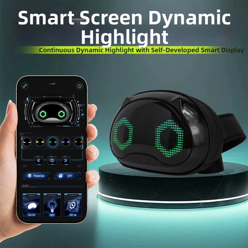 

LED Smart Display Crossbody Bag Cute Cat Shaped Waterproof Cycling Storage Bag With Adjustable Strap DIY Animation App Operation