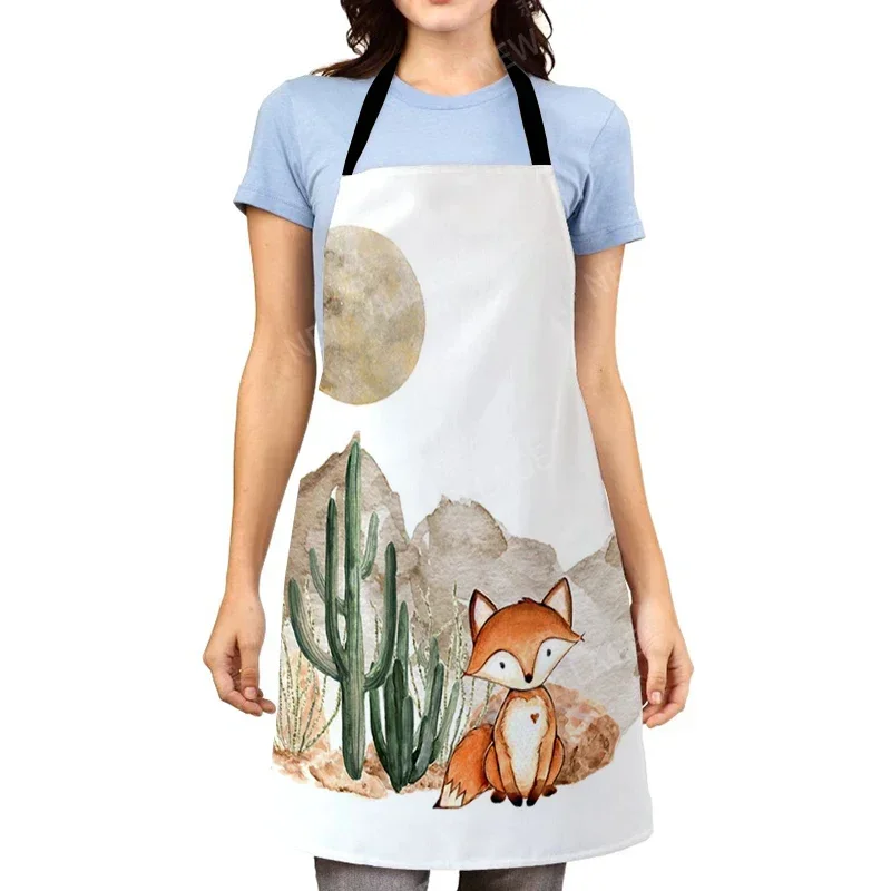 nordic Aesthetic Women kitchen apron kids original Children Waterproof girl princess waiter work apron oil proof boho plant