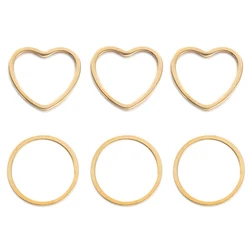 20Pcs Stainless Steel 12mm Hollow Heart Round Charms Necklace Pendants Jewelry Making Women Supplies DIY Earrings Connectors