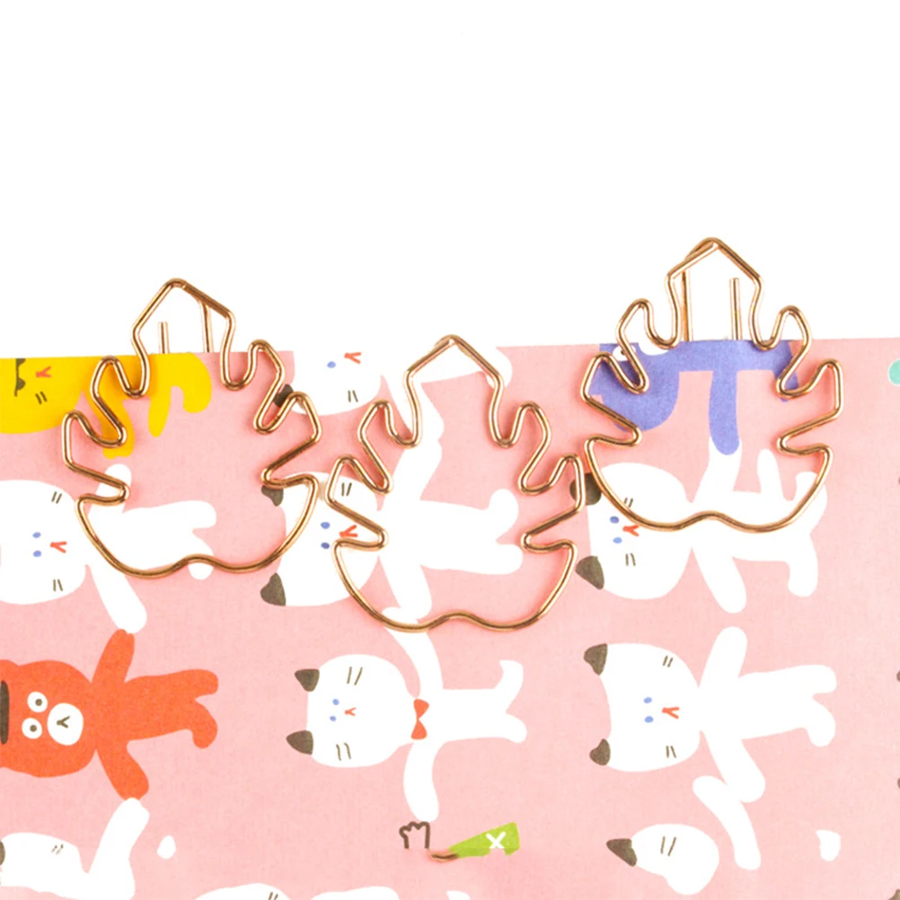 

10 Pcs Metal Cartoon Tortoise Leaf Shape Paper Clips Office School Supplies Golden Bookmark Clamps Storage Photos Sheets