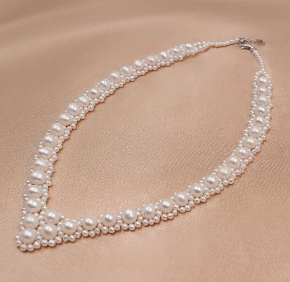 natural pearls necklace freshwater pearls necklaces for party 7-8mm