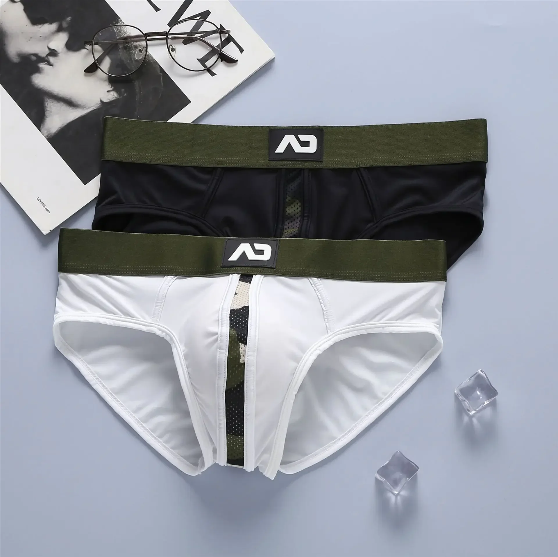 New men briefs milk silk low waist sexy elastic three-dimensional bag comfort briefs